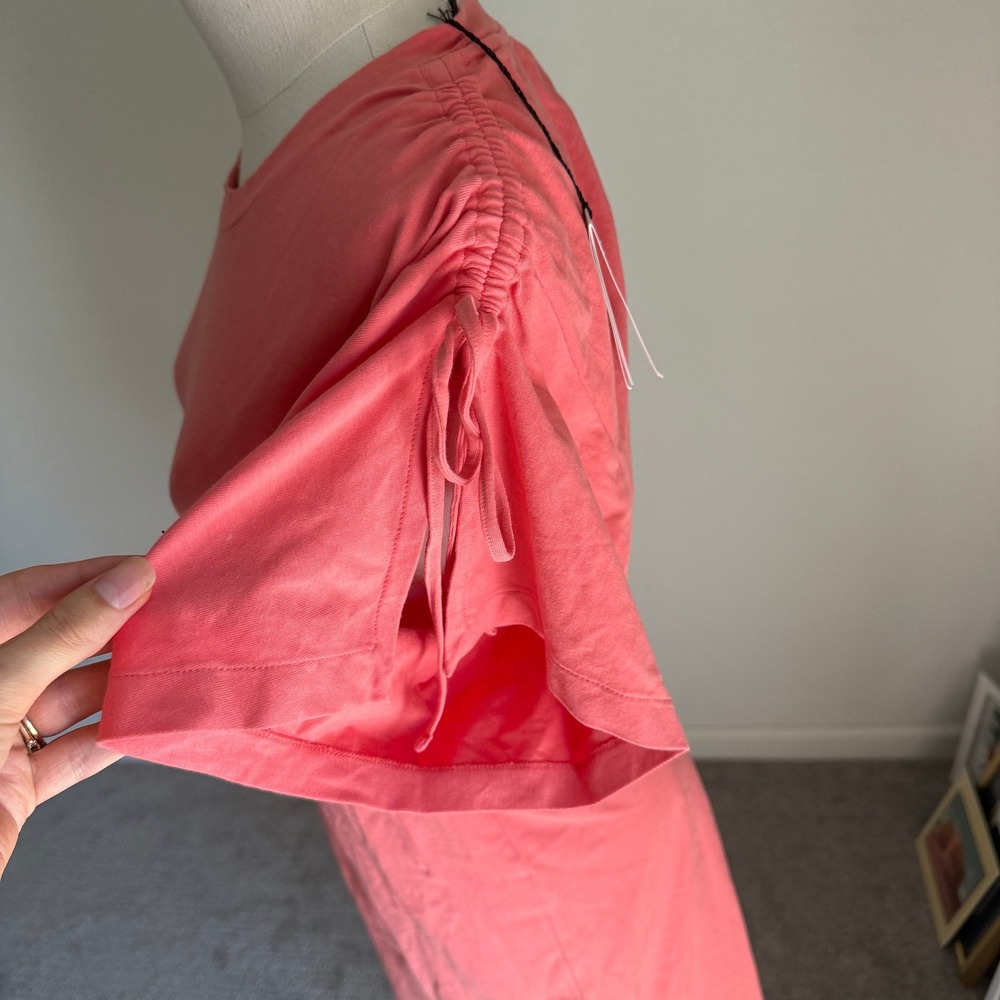 Isabel Marant Étoile Coral Tie Sleeve Mini Dress‎ Cotton Zarko Papaya Large - Picture 3 of 12